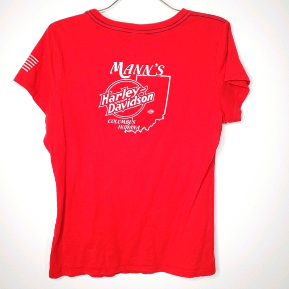 23) HARLEY-DAVIDSON 1903 "Life Liberty..." Columbus, IN Sz. L - Picture 3 of 3